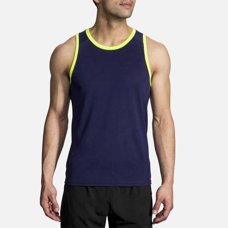 Brooks Distance - Mens Running Tank Top - Blue (07549KDEU)